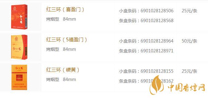 紅三環(huán)多少錢一包 紅三環(huán)香煙價格表大全