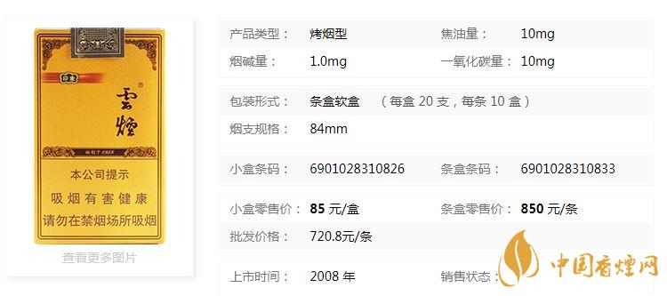 云煙軟禮印象小盒多少錢一包？云煙軟禮印象小盒價格2020