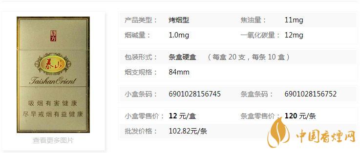 泰山東方硬盒多少錢一盒價格？泰山東方香煙價格表圖2020